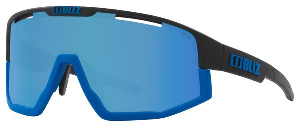 Lunettes Bliz Fusion Noir Mat/Bleu - Ecran Miroir Bleu