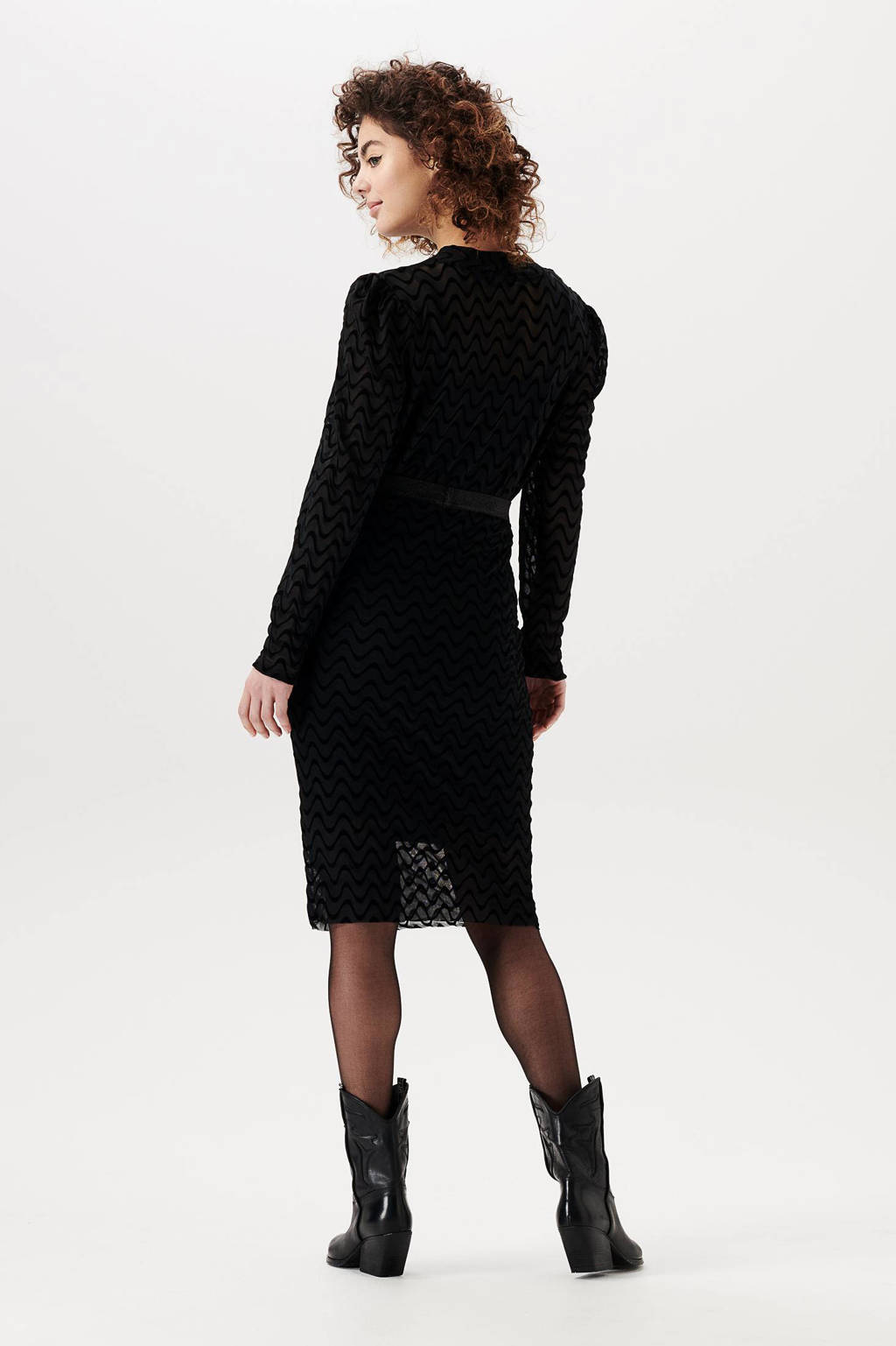 Supermom semi-transparante zwangerschapsrok Dunn met all over print zwart