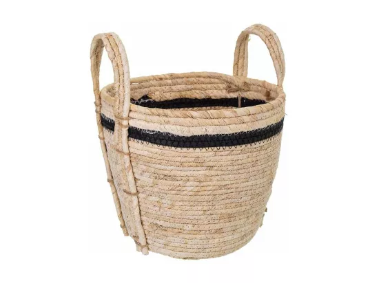 Panier en fibre naturelle marron 26x26x22h