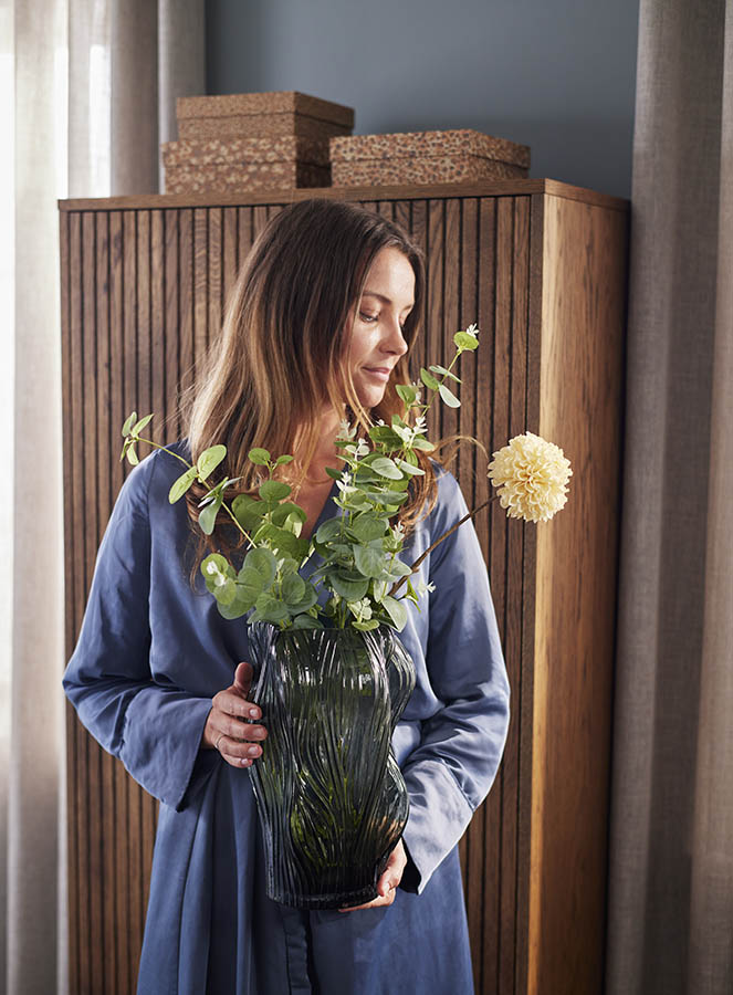 Walna vase 29 cm grå