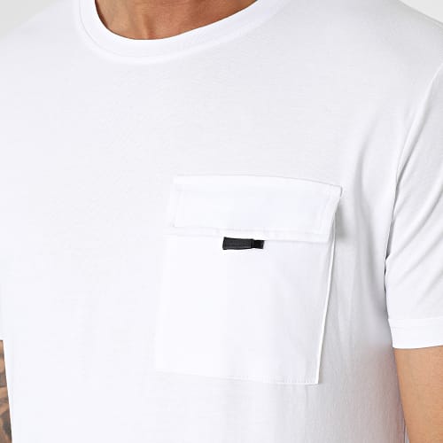 Ensemble Tee Shirt Poche Et Short Cargo E392 Blanc