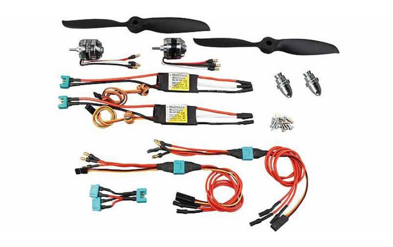 Brushless-Antriebsset Twinstar II 1100 KV<br>Antriebssatz für TwinStar mit Motoren, Regler und Propeller