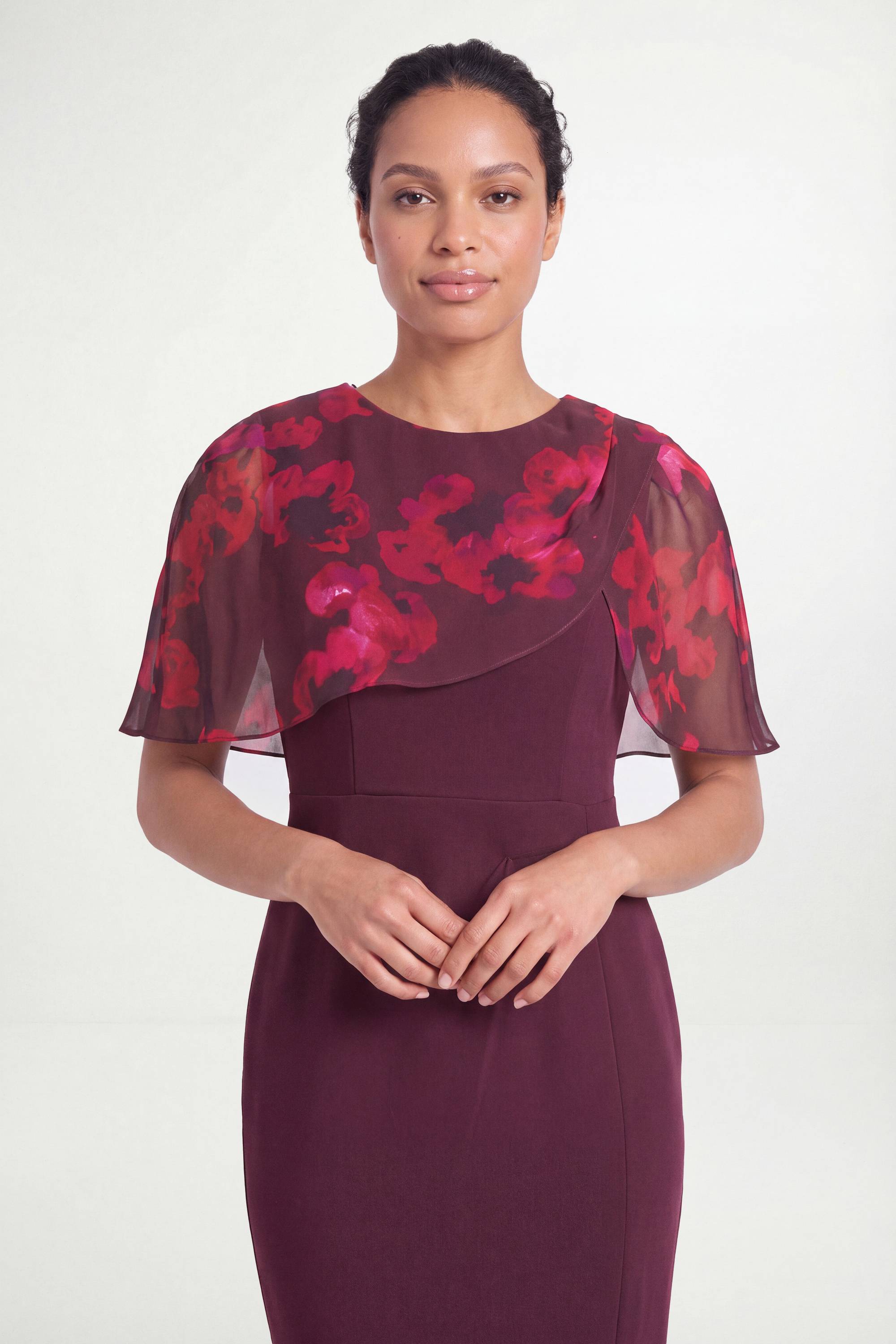 Wallis Robe Crayon Petite À Détail Cape Floral
