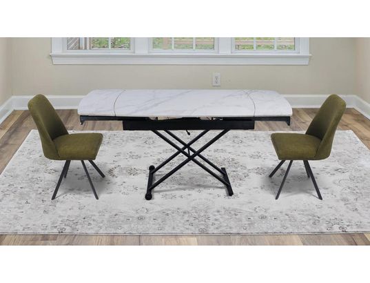 CONCEPT1 - Table basse Ibiza extensible blanc 120/180 x 70 x h34/80
