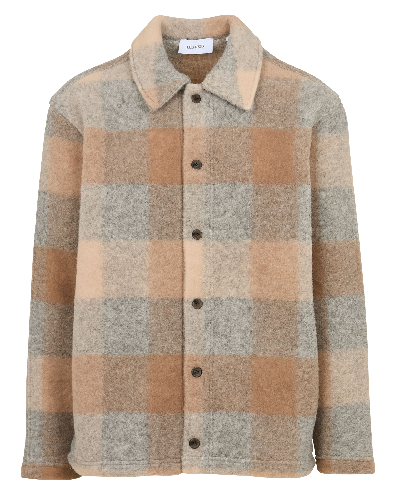 JERMAINE - Surchemise ample à carreaux | Beige