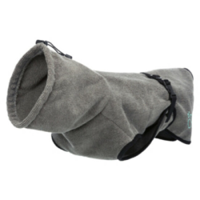 Peignoir de bain éponge gris pour chien