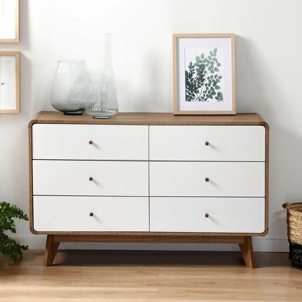 CALICOSY - Ladekast ALBURA - Donker hout - 75.5x120x39 cm