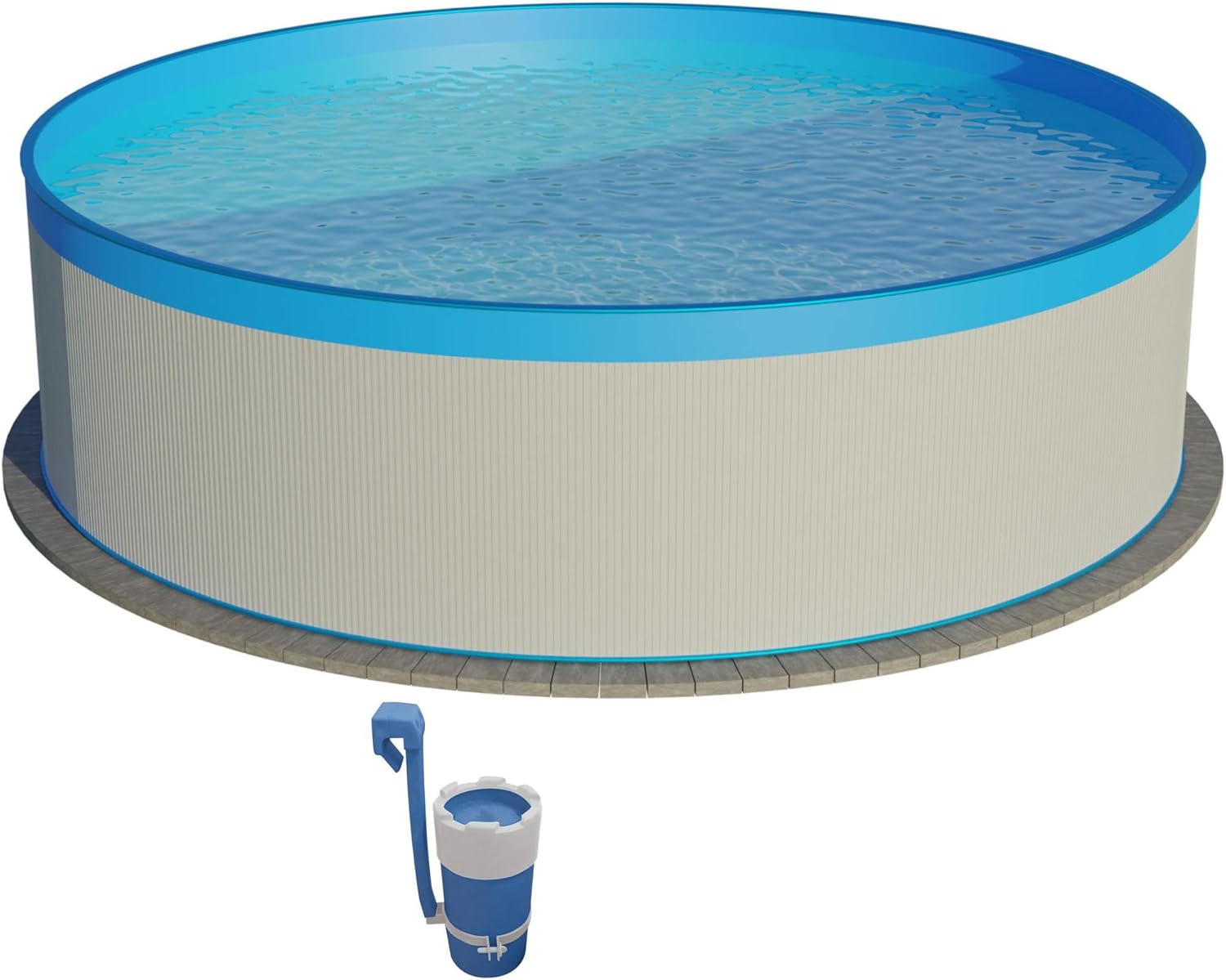 Stahlwandpool Set rund Arizona 350x90 cm, Stahl 0,3 mm weiß, Folie 0,2 mm blau, Overlap