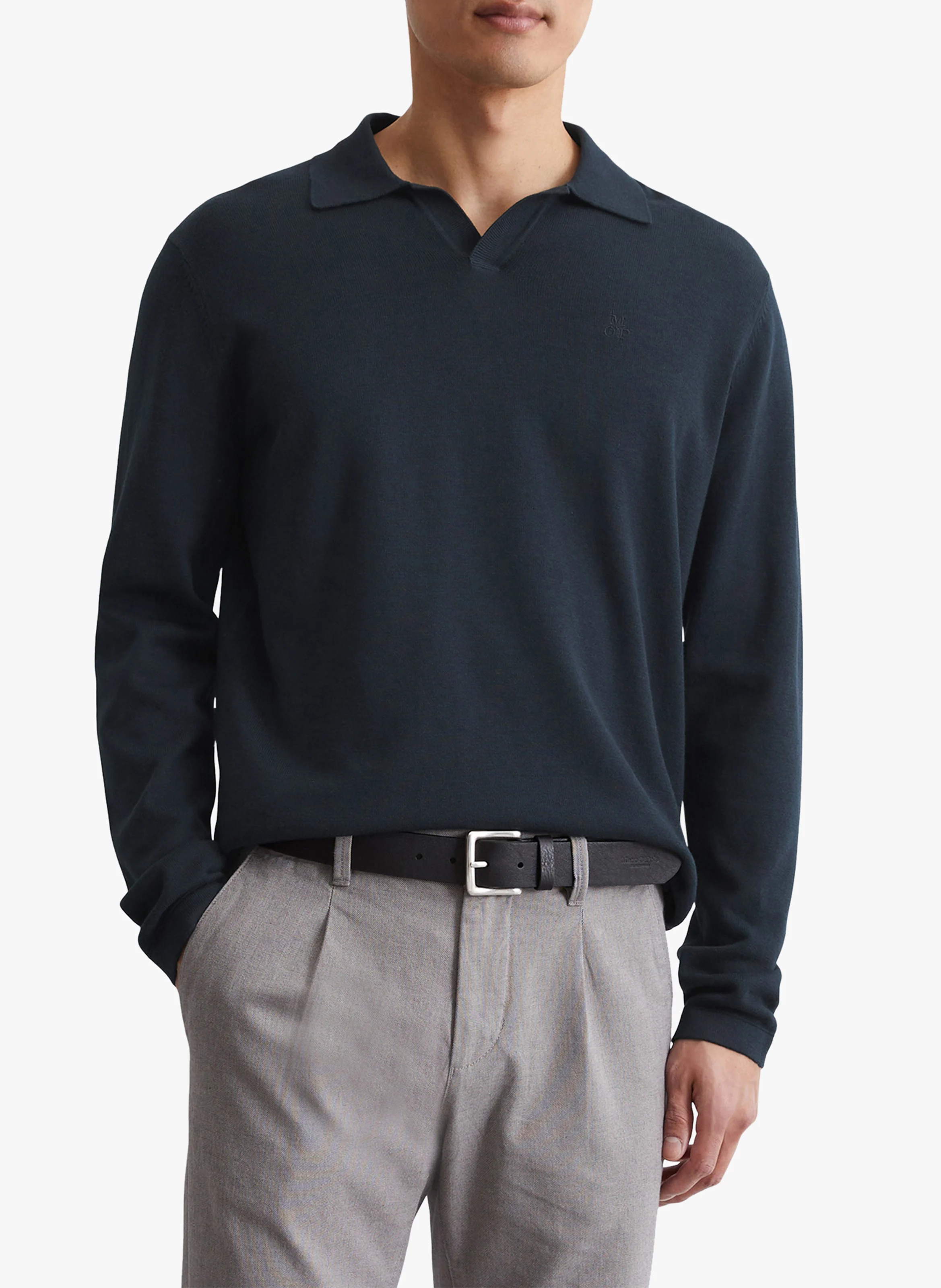 Polo en coton bio mélangé | Bleu