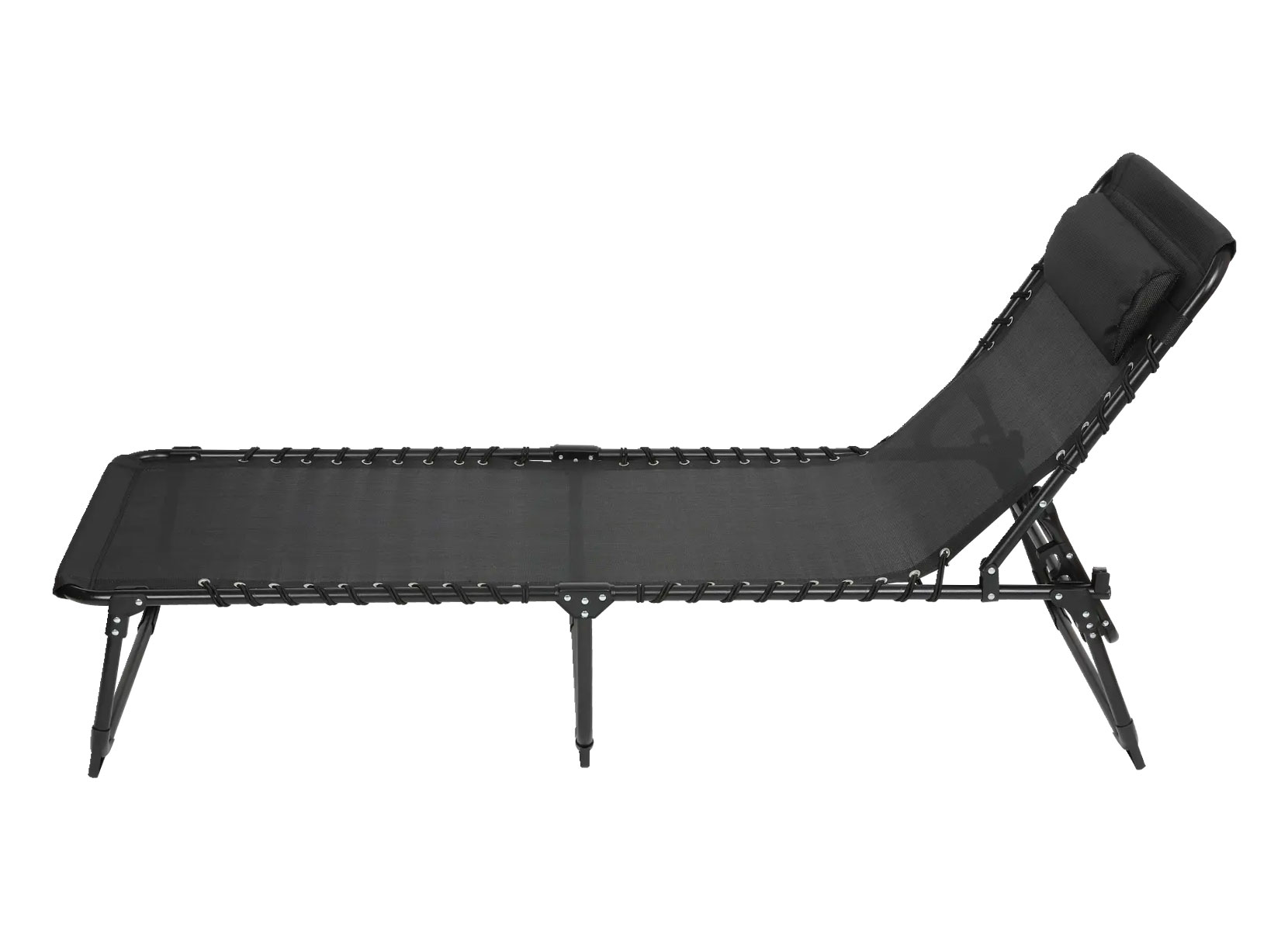 Sonnenliege mit Kopfpolster 190x55x31cm Schwarz