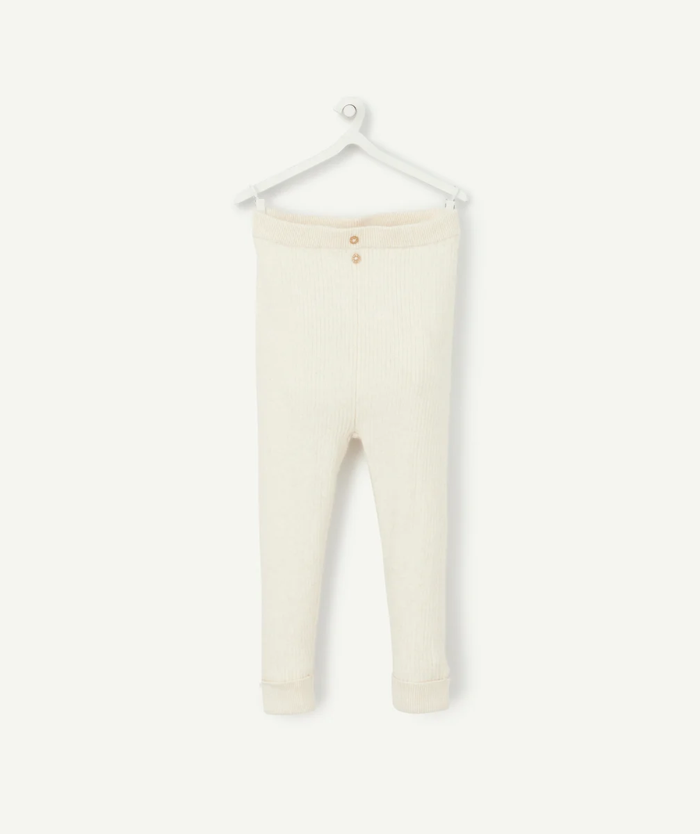 LEGGING CÔTELÉ ÉCRU BÉBÉ FILLE