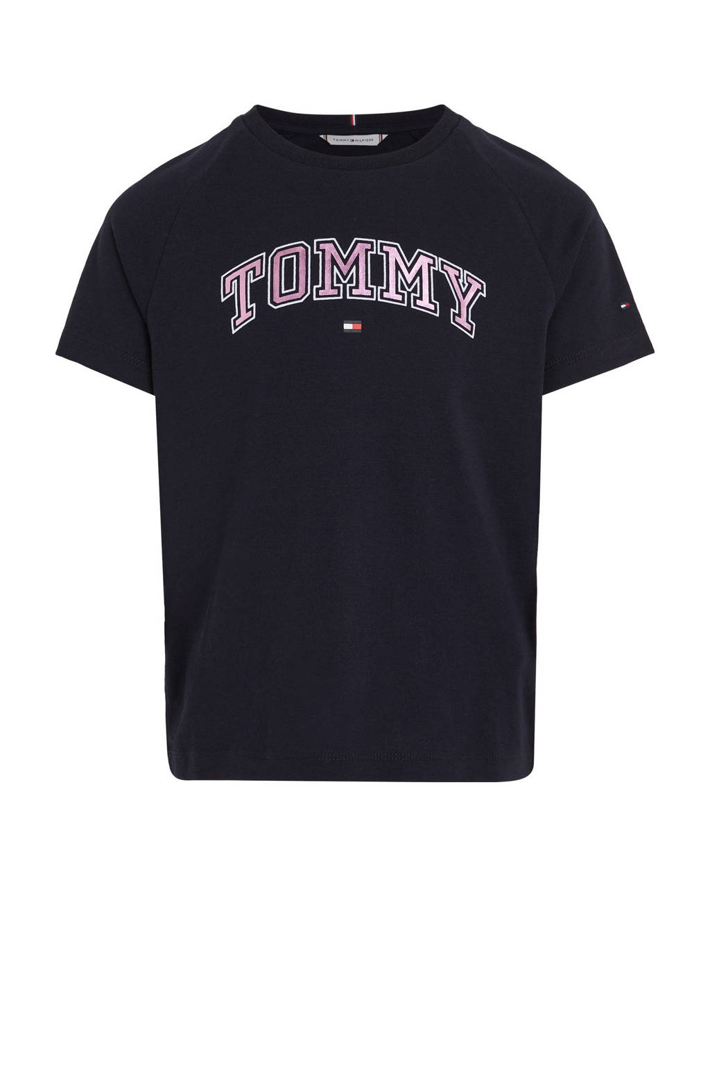 Tommy Hilfiger T-shirt met logo zwart/roze