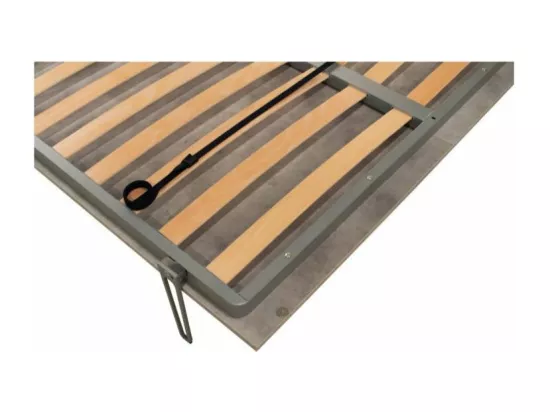 Armoire lit 140x190 avec canapé et colonne de rangement bois blanc Kanto-Couleur Microfibre 32