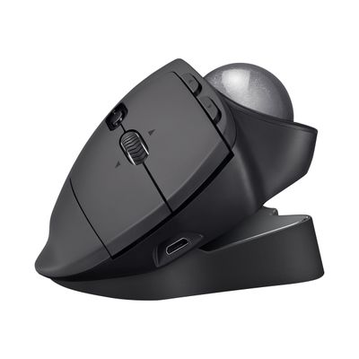 Logitech MX Ergo - souris sans fil ergonomique avec trackball pour droitier - noir