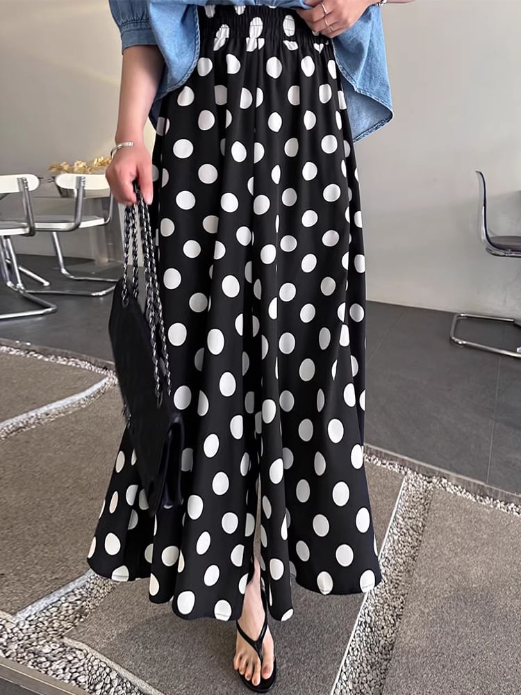 Coris - Culottes met elastische taille en stippen