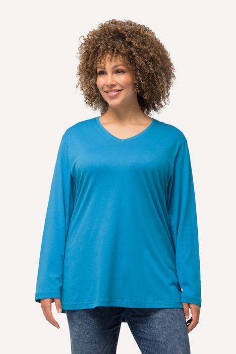 Shirt, V-Ausschnitt, Relaxed, Langarm