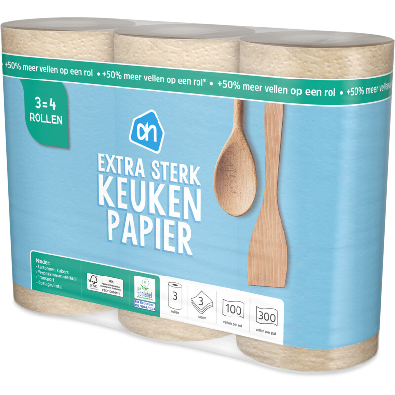 AH Keukenpapier extra sterk 3=4 rollen