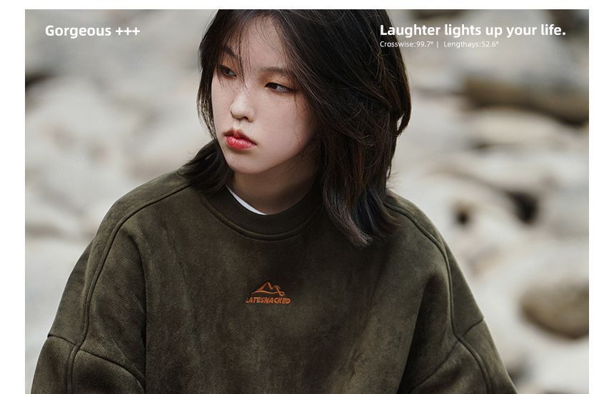 Really Point - Oversized sweatshirt met ronde hals en geborduurde letters