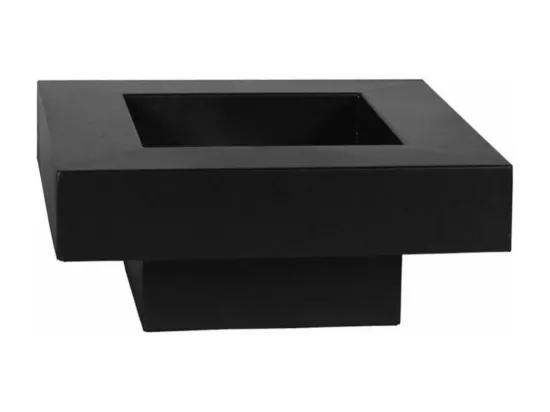 Brasero de jardin carré BACHACHE en acier-60 cm-Acier noir sablé---Acier noir sablé