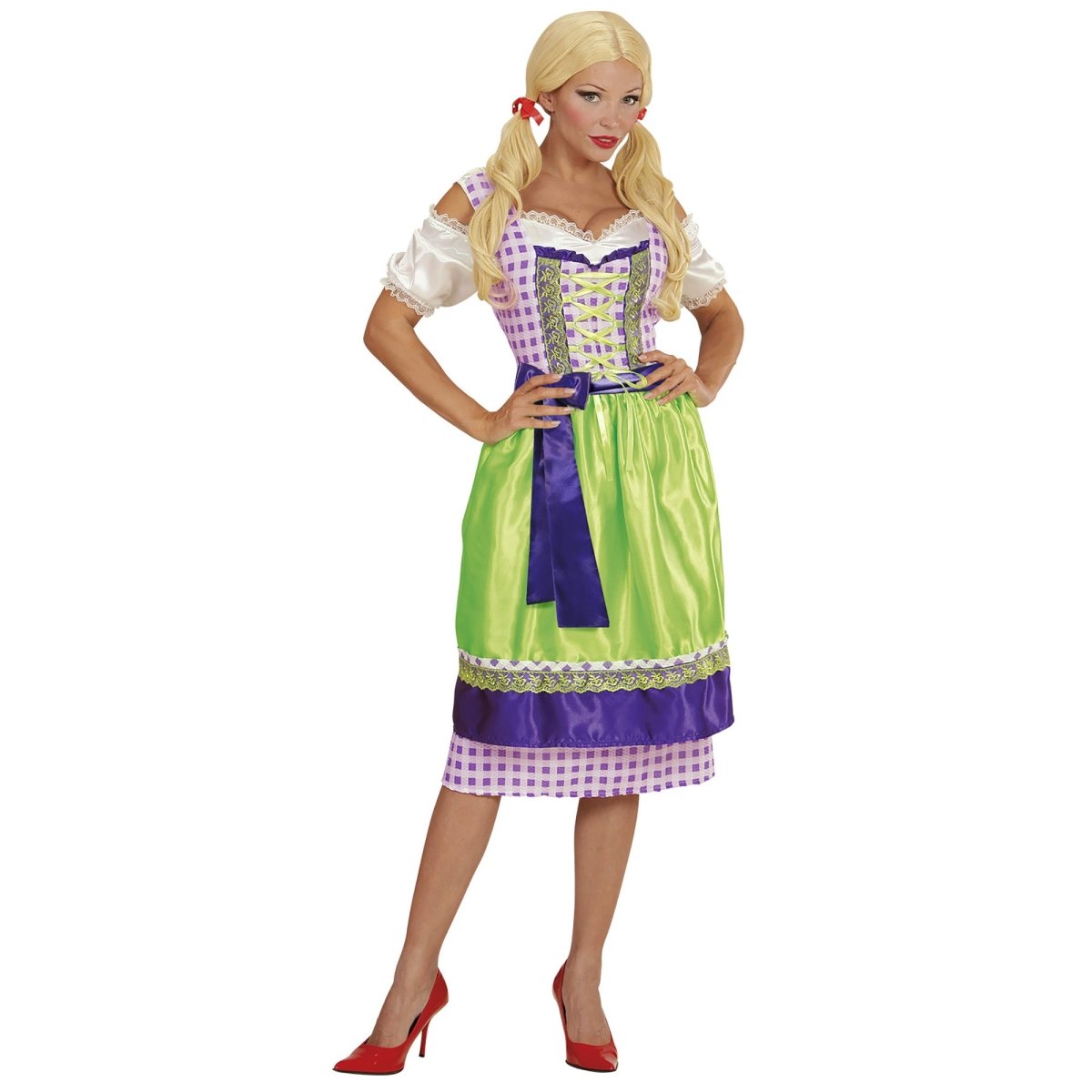 Groen Paarse Dirndl Jurk Oktoberfest Dames