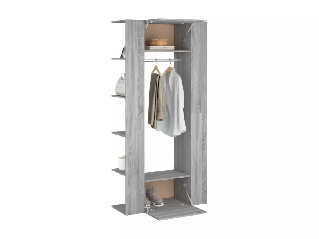 Armoires de couloir 2 pcs sonoma gris Bois d'ingénierie