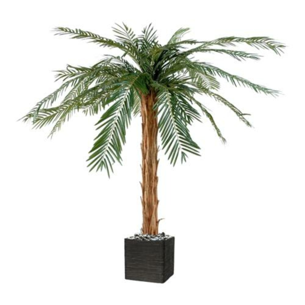 Palmier artificiel cycas en pot tronc haut h 120 cm vert - choisissez votre haut