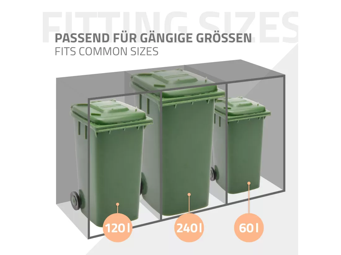 Abri de poubelle double cache-poubelle boîte de rangement jardin extérieur 240 L
