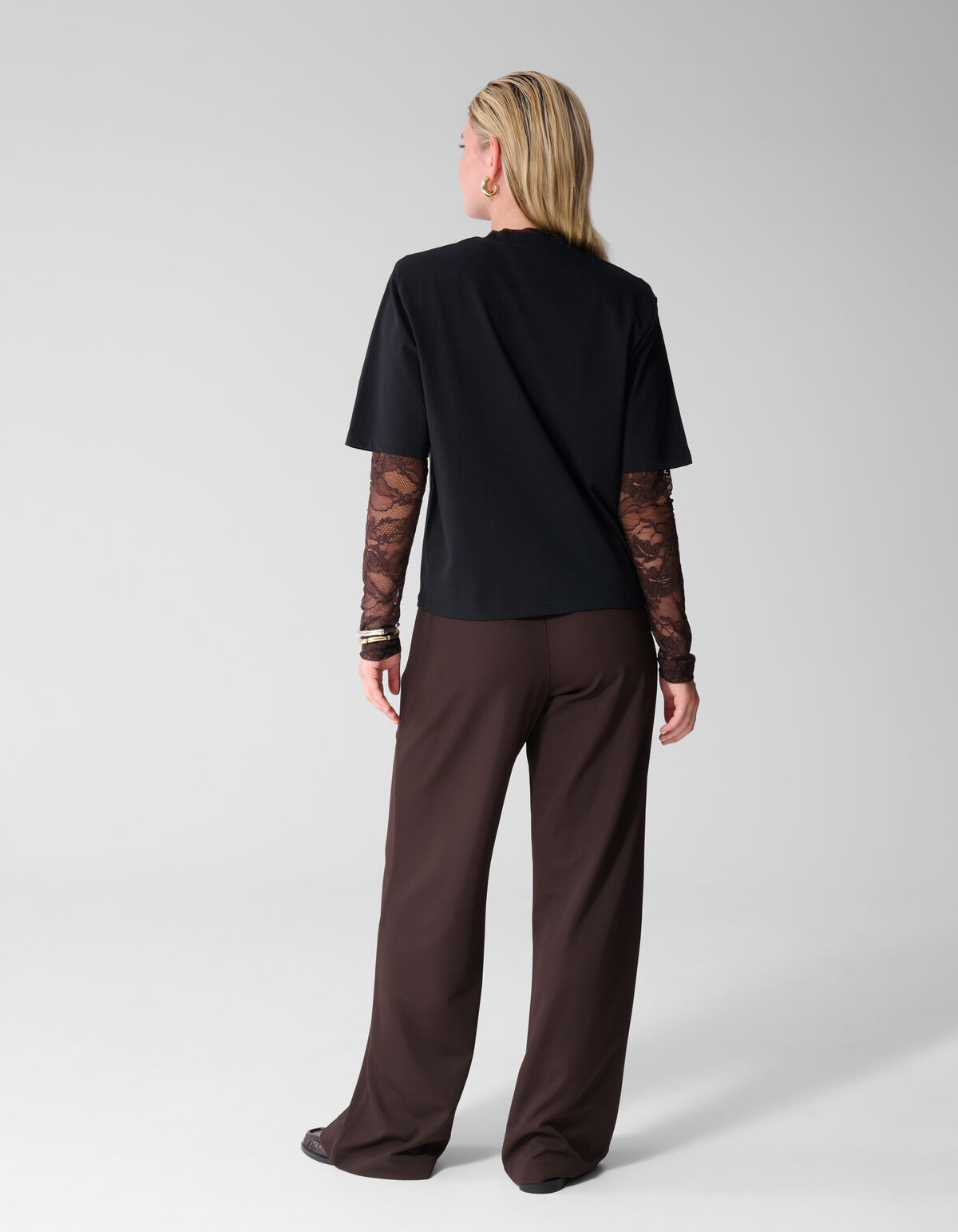 Padded T-shirt Zwart
