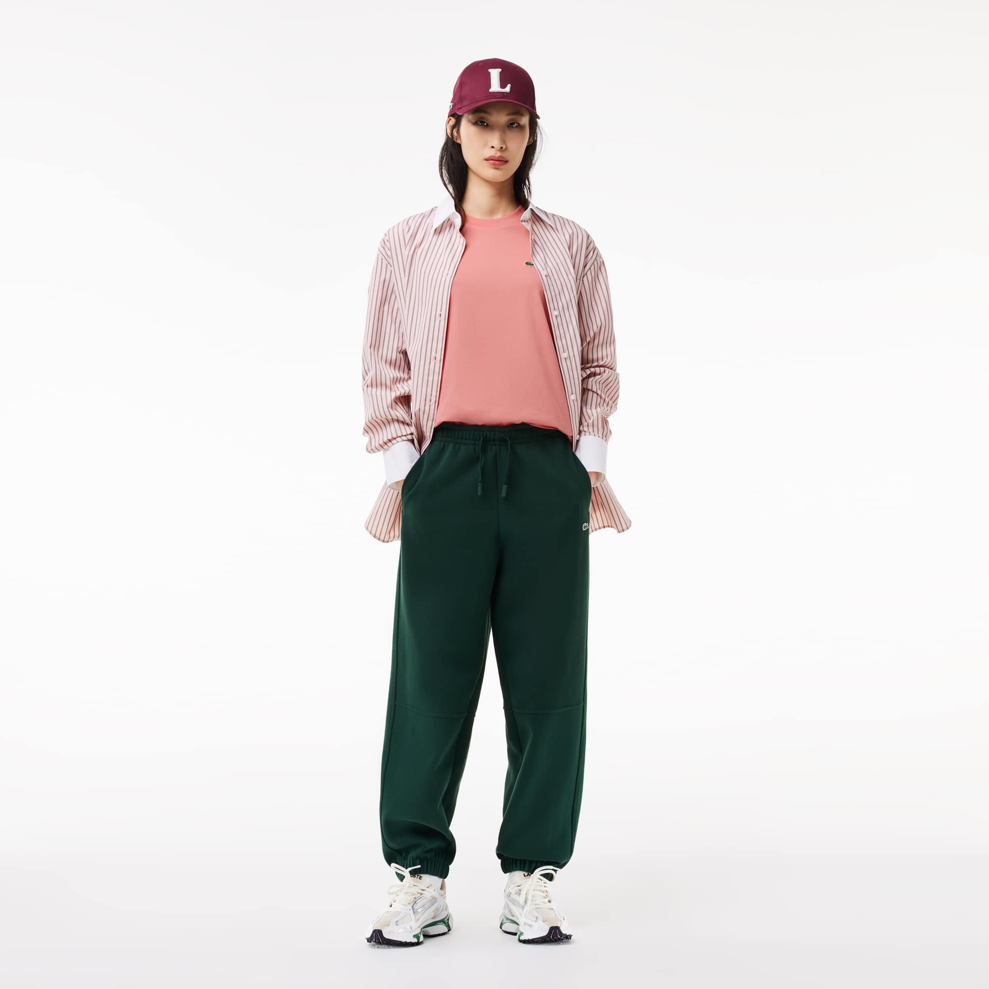 T-shirt relaxed fit en jersey de coton pima léger T-Shirts - Rose - Lacoste - Femme