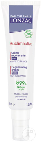 Eau Thermale Jonzac Sublimactive Crème Nuit Régénérante Bio Tube Pompe 40ml