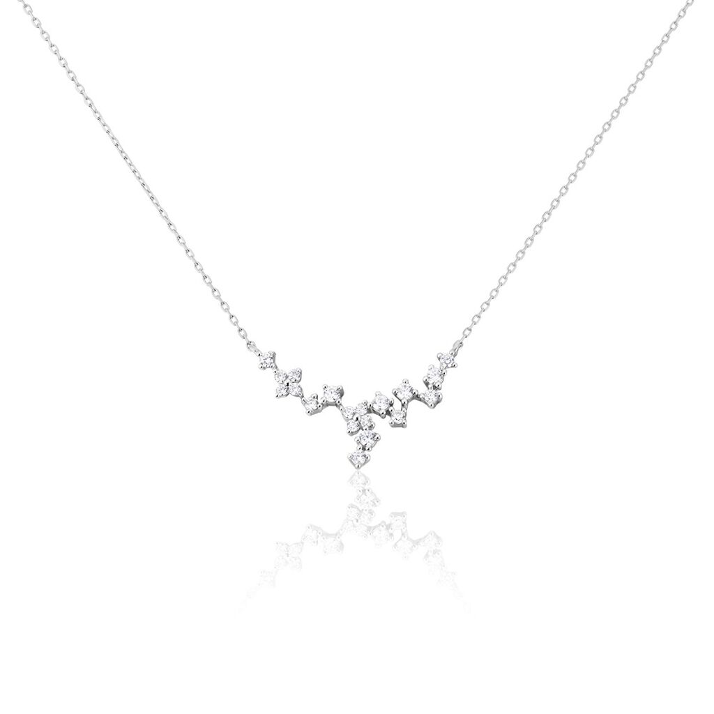 Collier Rivière Or Blanc Zella Oxydes De Zirconium