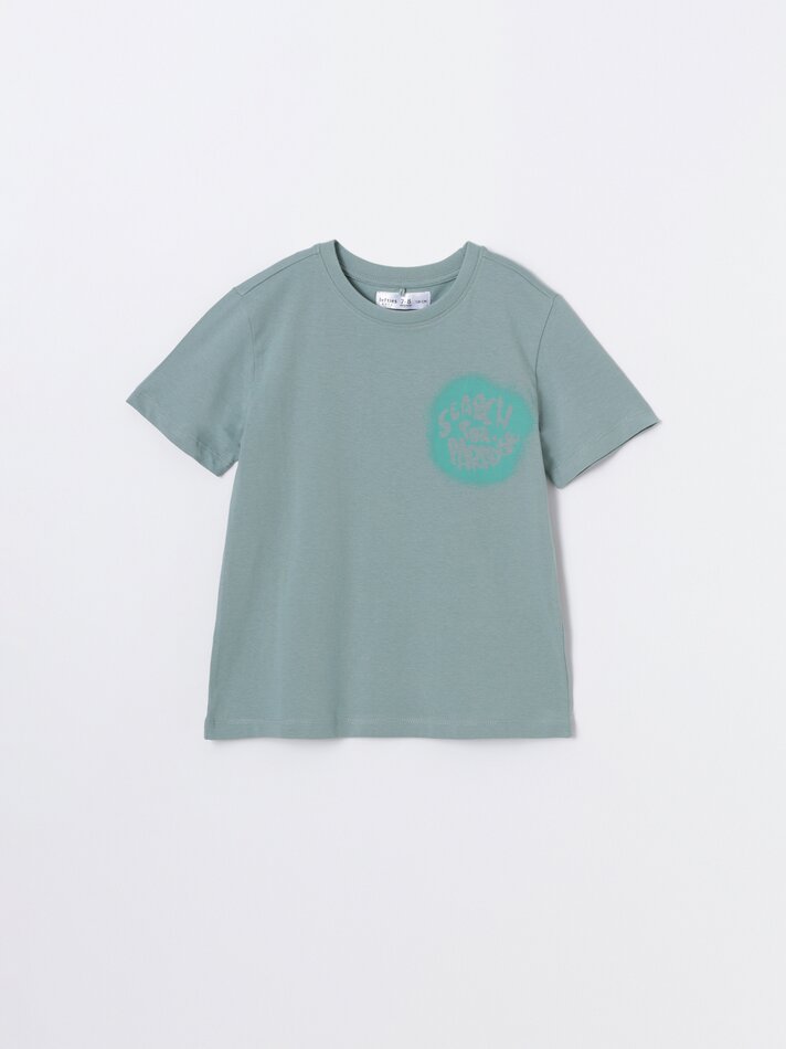 Pacote com 6 camisetas de manga curta estampadas - Cor Areia