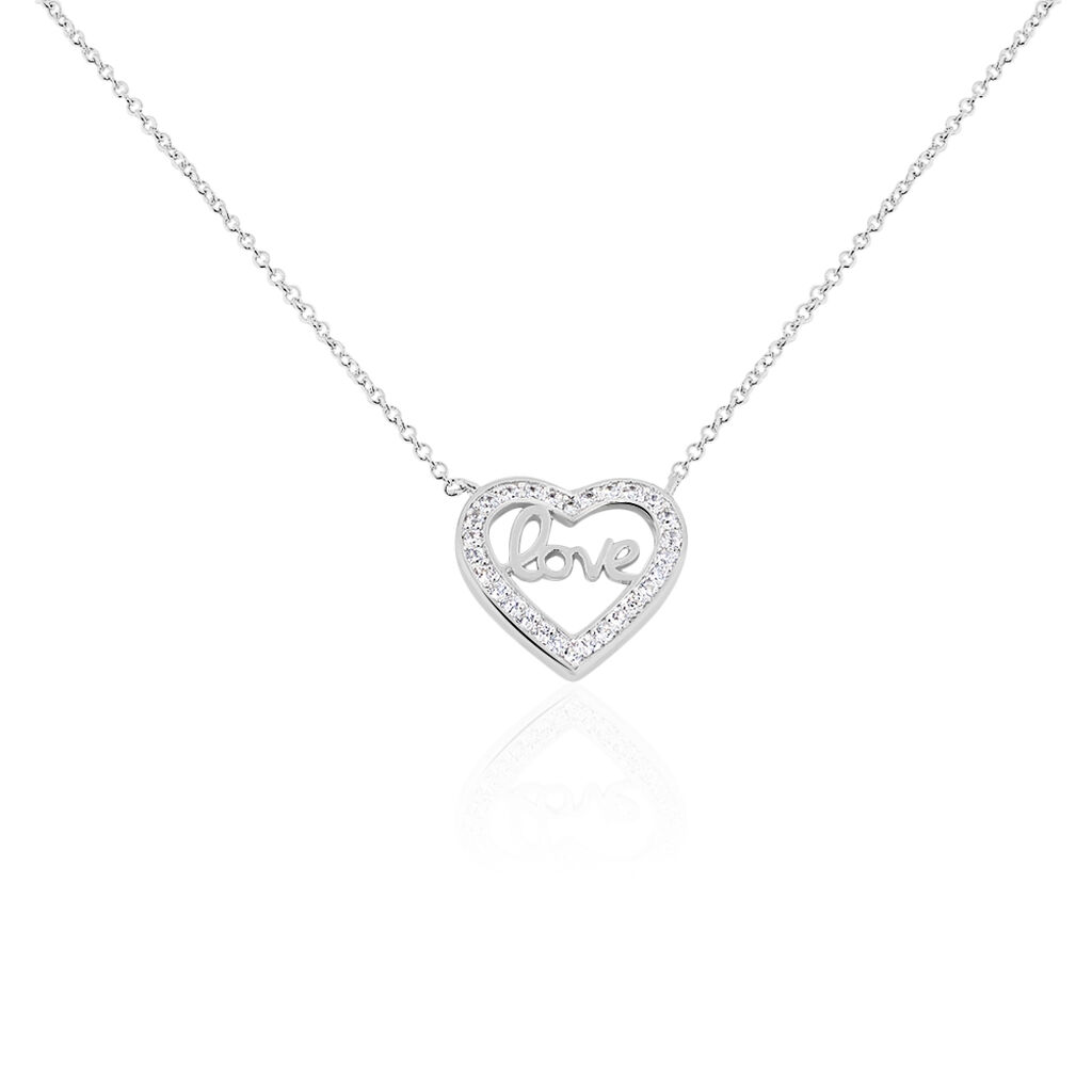 Collier Elansa Argent Blanc Oxyde De Zirconium