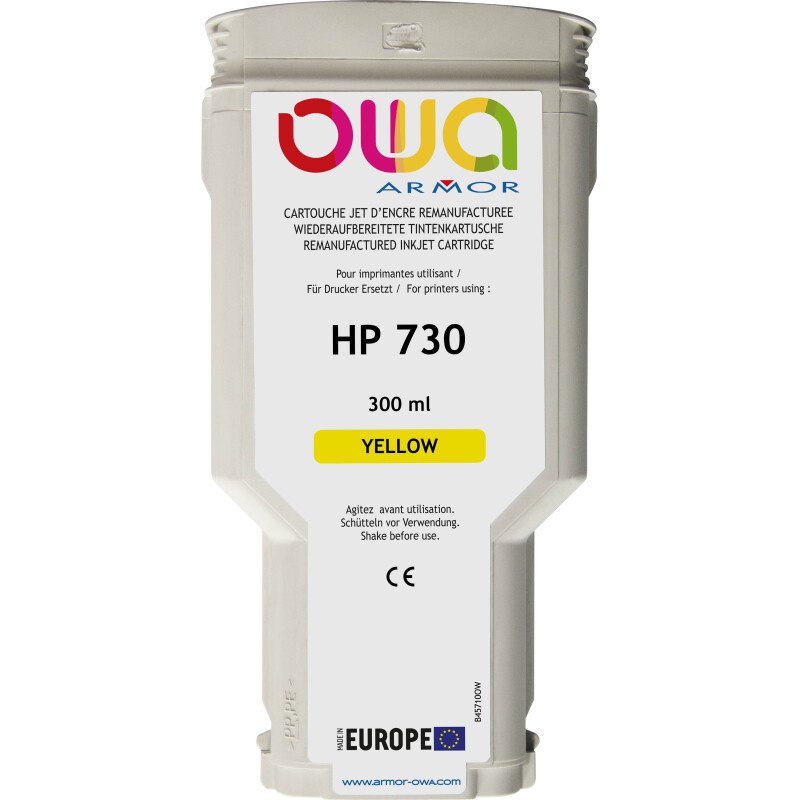 Cartouche d'encre traceur remanufacturée OWA - standard - Jaune - pour HP 730