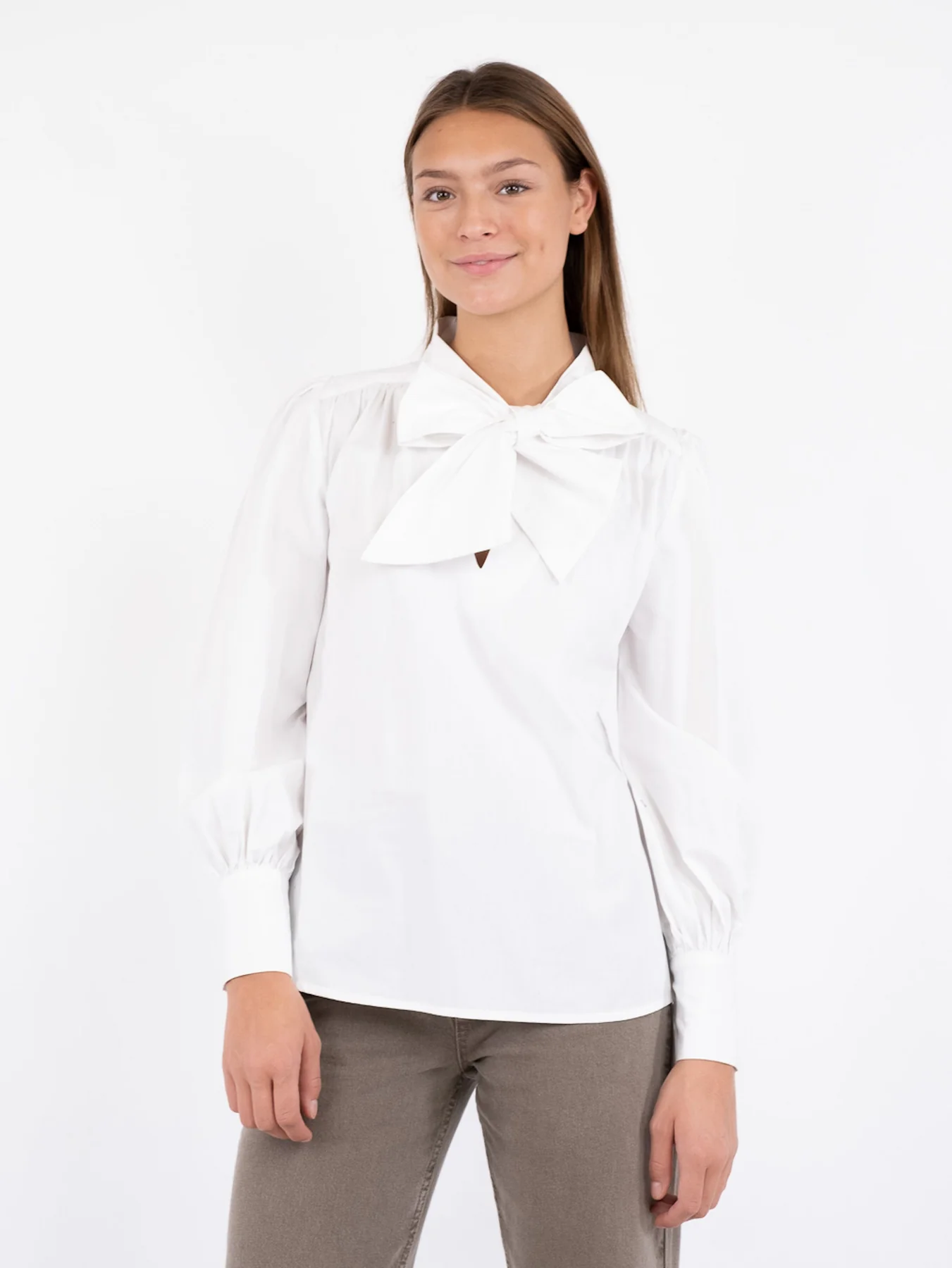 Neo Noir Jaz Bow C Poplin Blouse