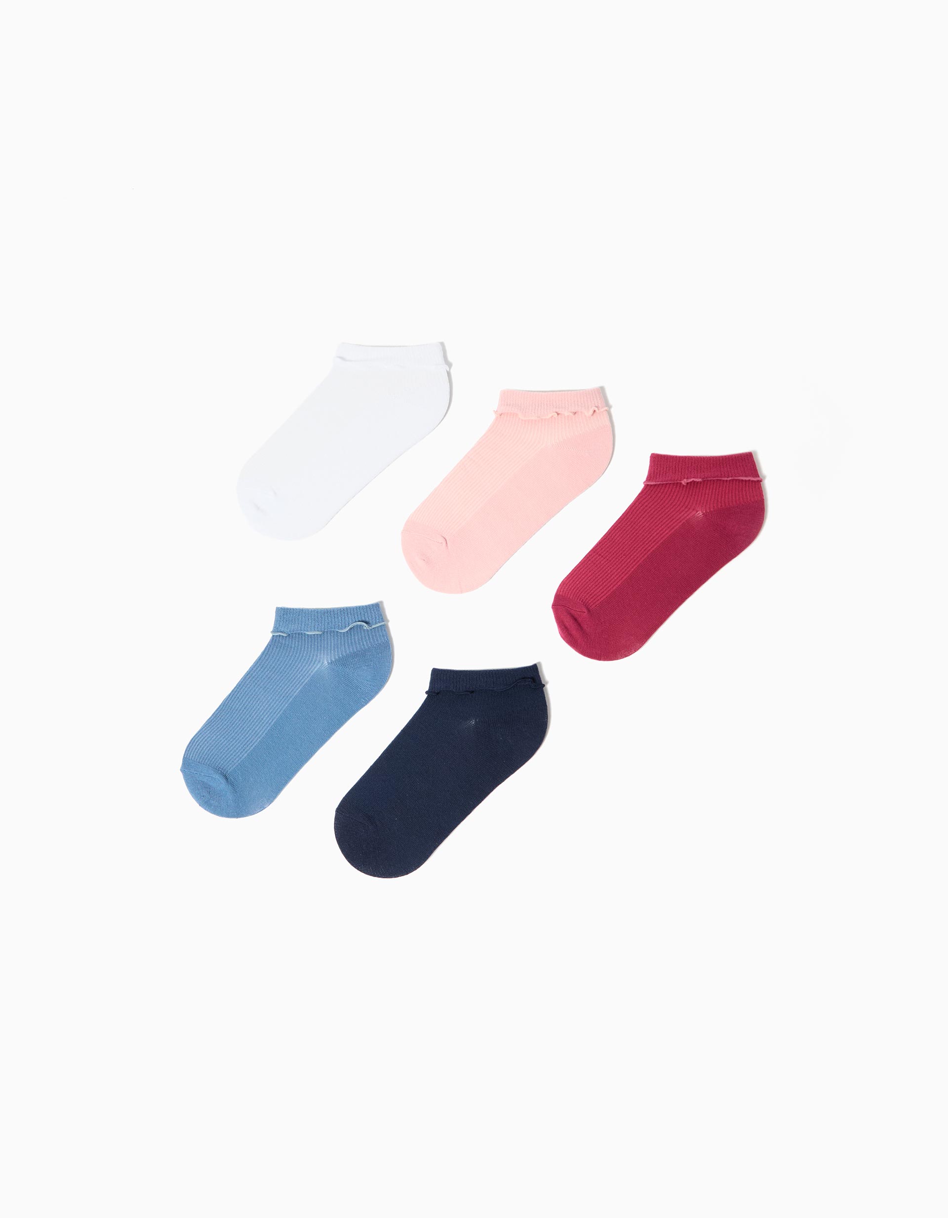 Pack 5 Pares de Meias Tornozelo, Menina, Multicor