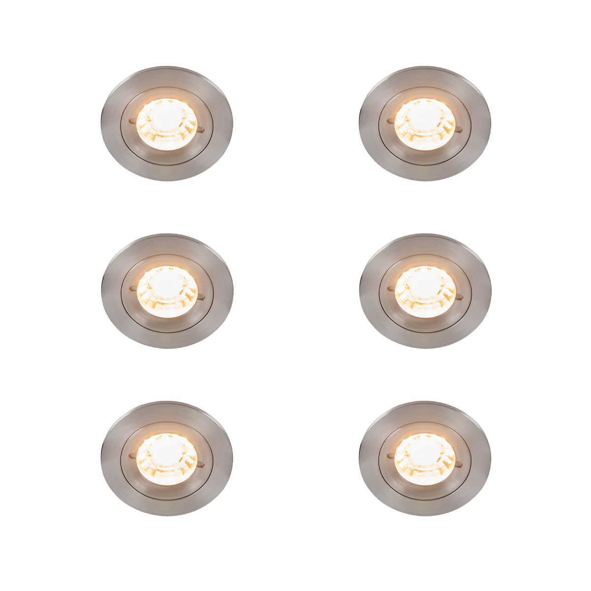 Set van 6 Moderne inbouwspot staal rond IP44 - Xena
