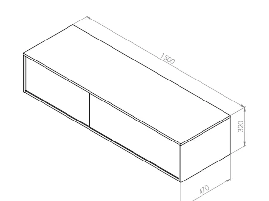 Meuble sous vasque suspendu - Coloris blanc - L150 cm - ISAURE II