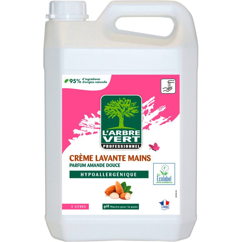 Crème lavante Amande douce L'arbre Vert professionnel - Bidon de 5 L