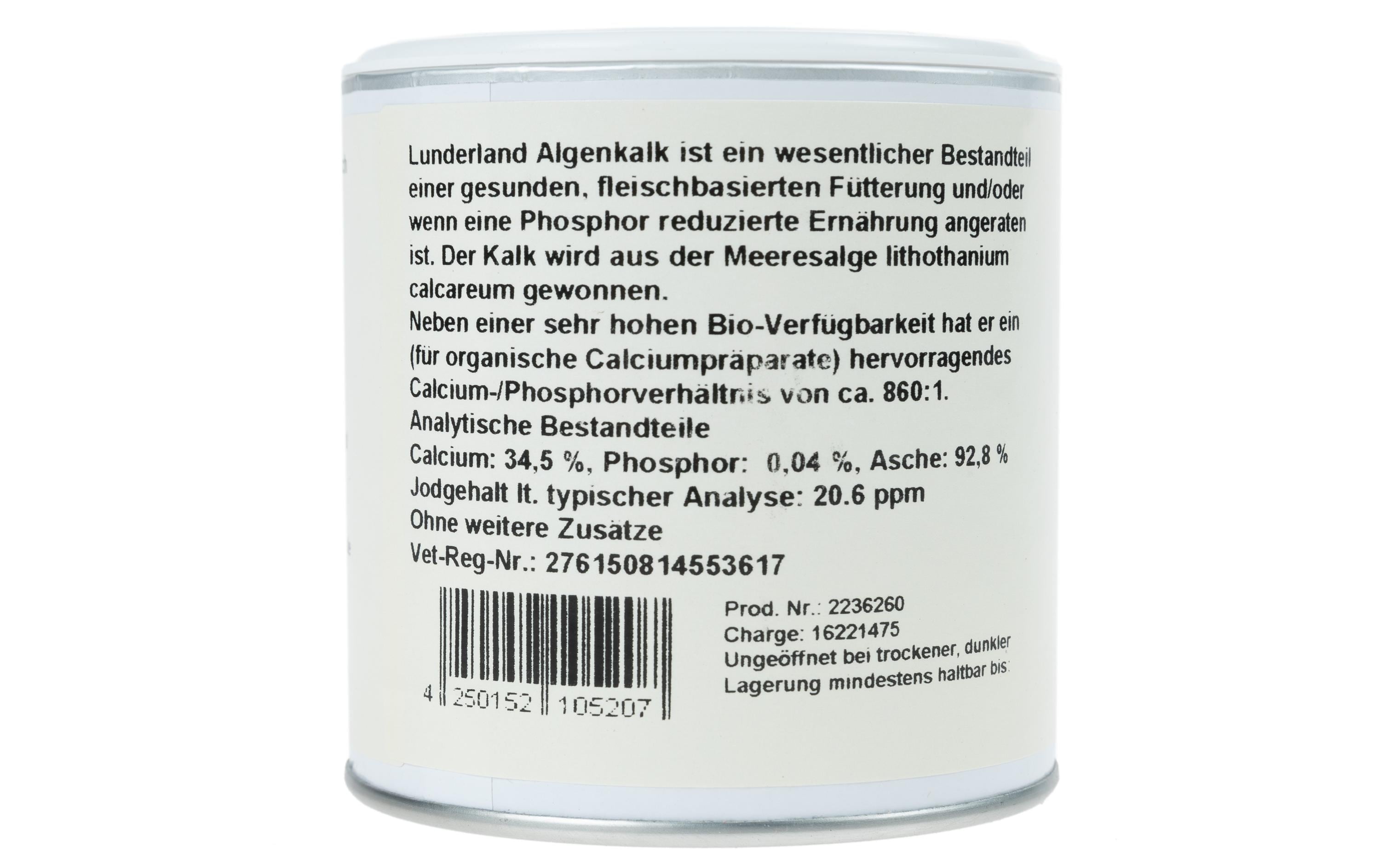 Hunde-Nahrungsergänzung Algenkalk, 100 gErgänzungsfuttermittel für Hunde und Katzen