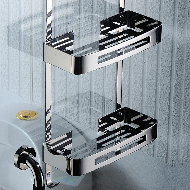 Hängende Edelstahl Duschablage Duschwand Halterung Regal für Shampoo / Duschgel / Seife - Silber