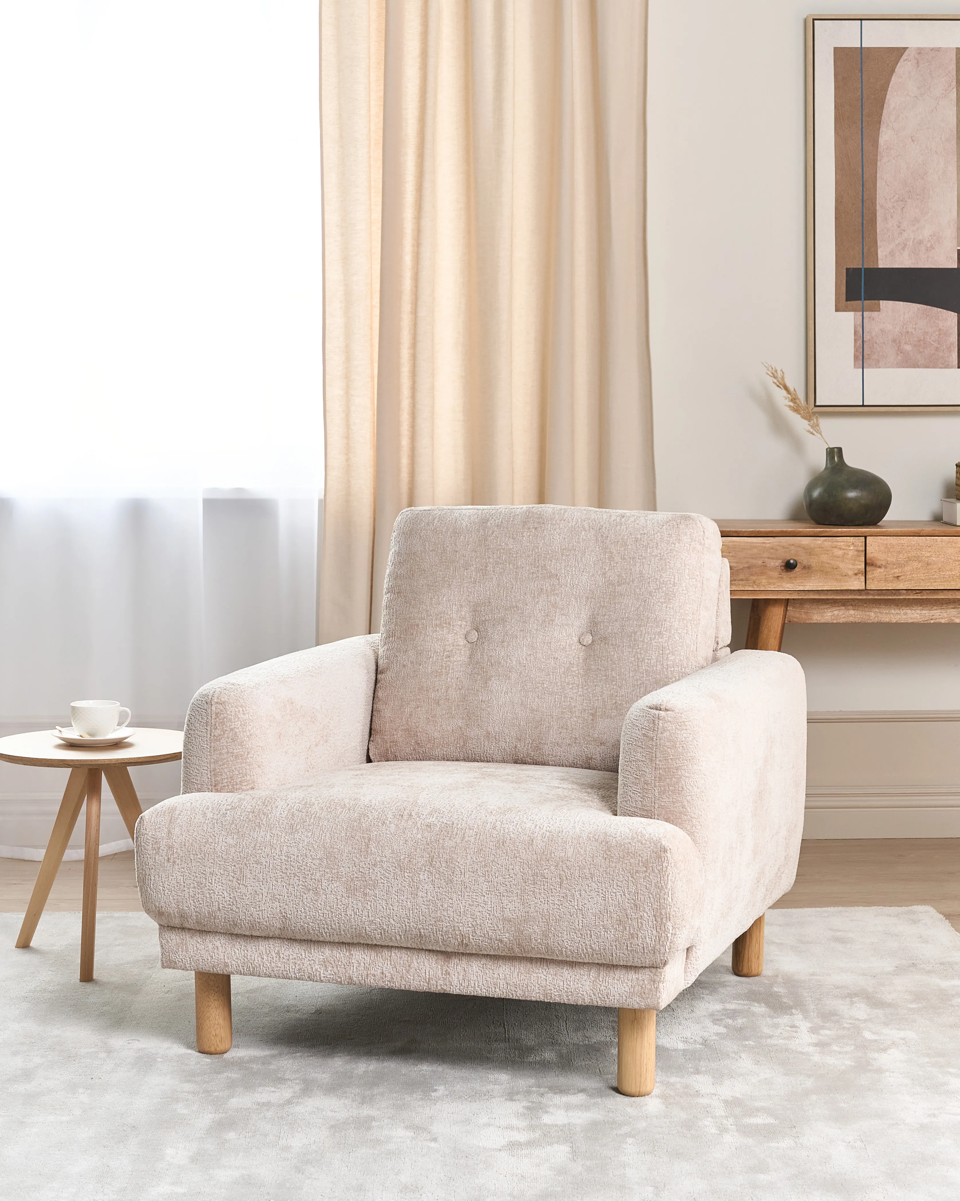 Fauteuil TUVE Bouclé Beige