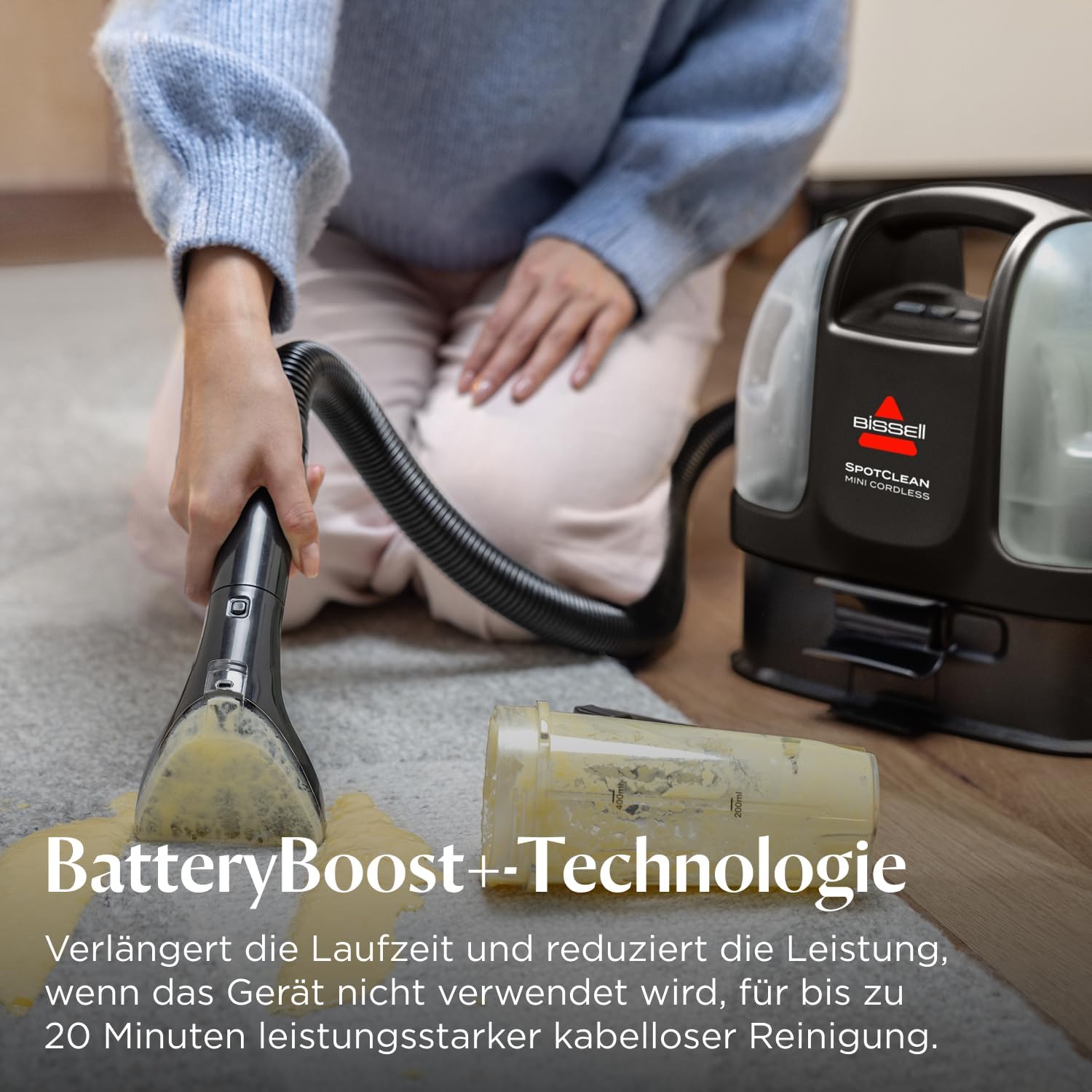 BISSELL SpotClean Mini Kabelloser Polsterreiniger Gerät, Tragbarer Teppichreiniger, Ideal für schnelle Reinigungen, Kompakt & Leicht Waschsauger, Mobiler Nasssauger für Auto, Boot, Sofa & Mehr, 40651