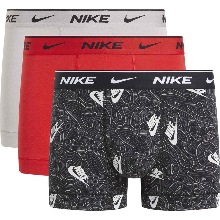Nike Boxers Everyday Cotton Stretch Pack de 3 - Noir/Blanc/Rouge/Gris