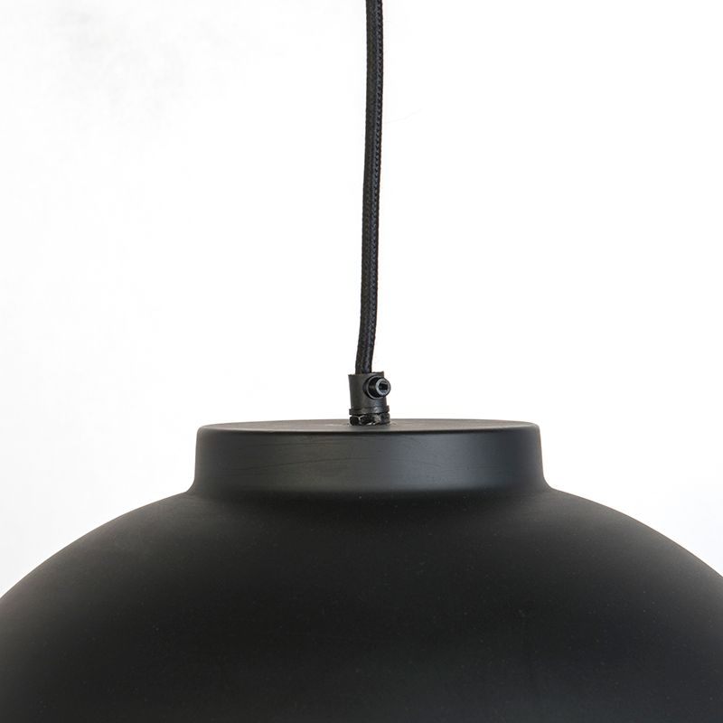 Hanglamp zwart met messing binnenkant 40 cm - Hoodi
