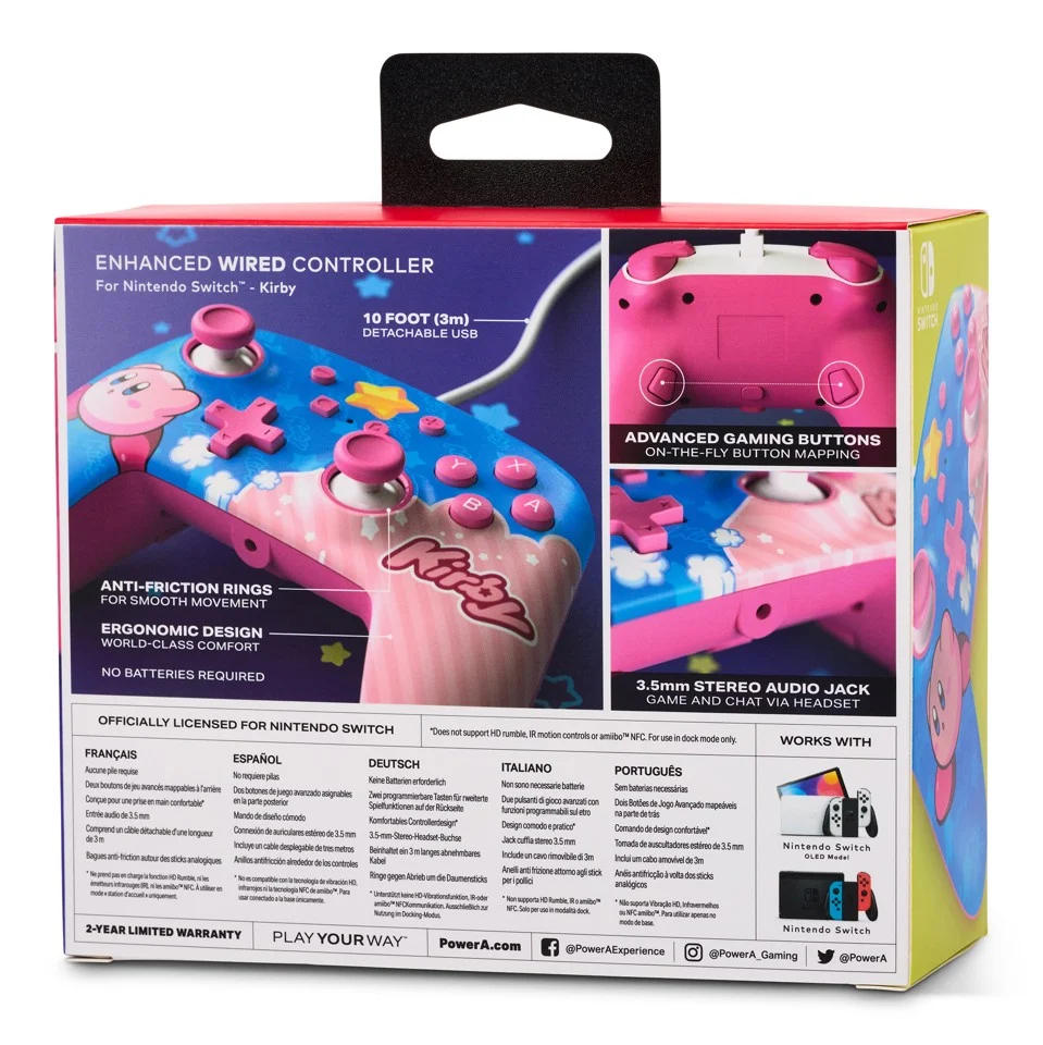 PowerA NSW ENH Wired Controller - Kirby /Nintendo Switch
