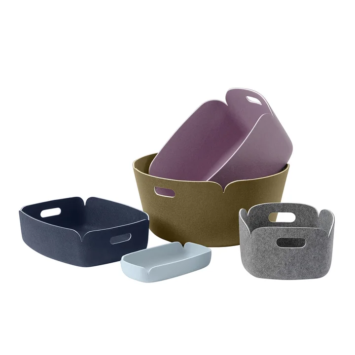 Muuto - Restore Aufbewahrungskorb 28 x 28 cm, braun-grün