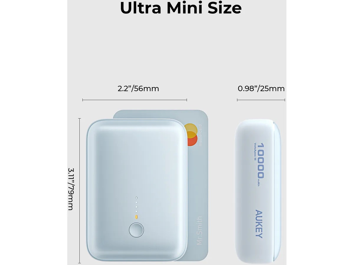 (20W) Spark Mini 10000mAh Powerbank USB C / USB A Ladegerät Power Delivery Quick Charge (PB-Y55 BL) - Blau