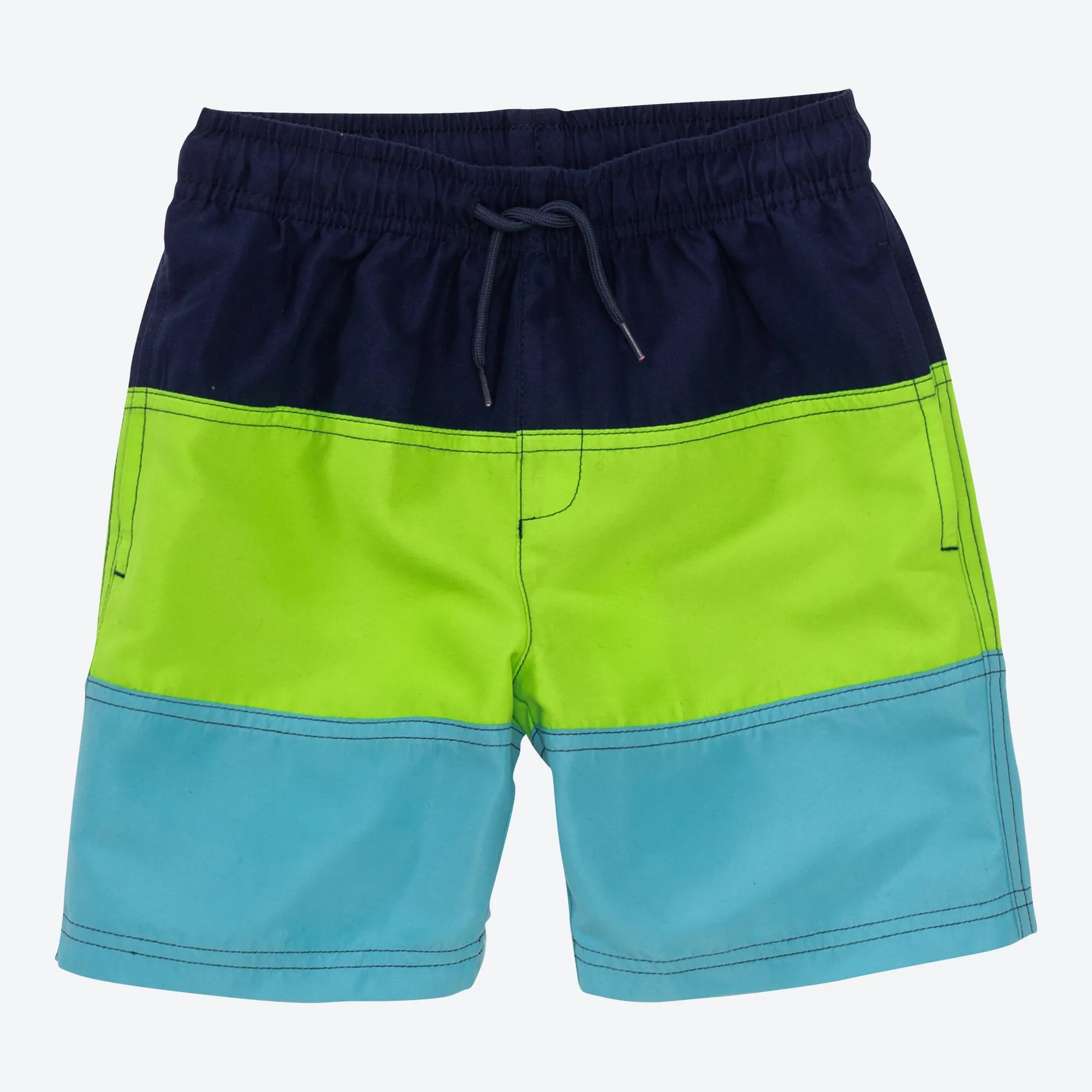Jungen-Badeshorts mit Blockstreifen