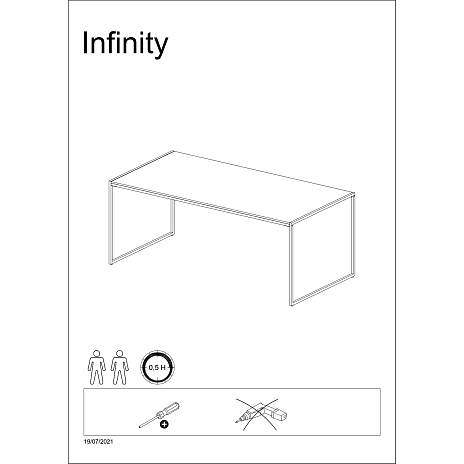 Infinity sofabord - sort marmorlook